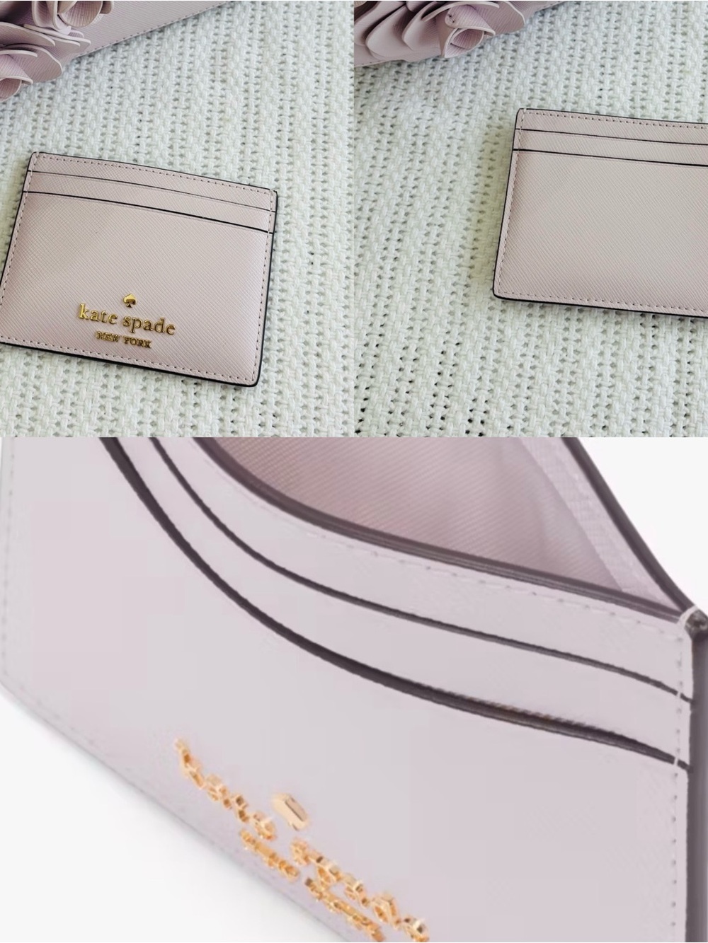Kate Spade Light Pink Saffiano Leather Card Case